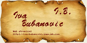 Iva Bubanović vizit kartica